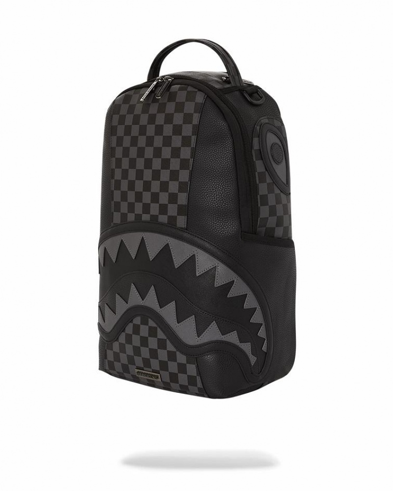 Black Men's Sprayground Raceway Shadow Phantom Backpacks | SDQP92706