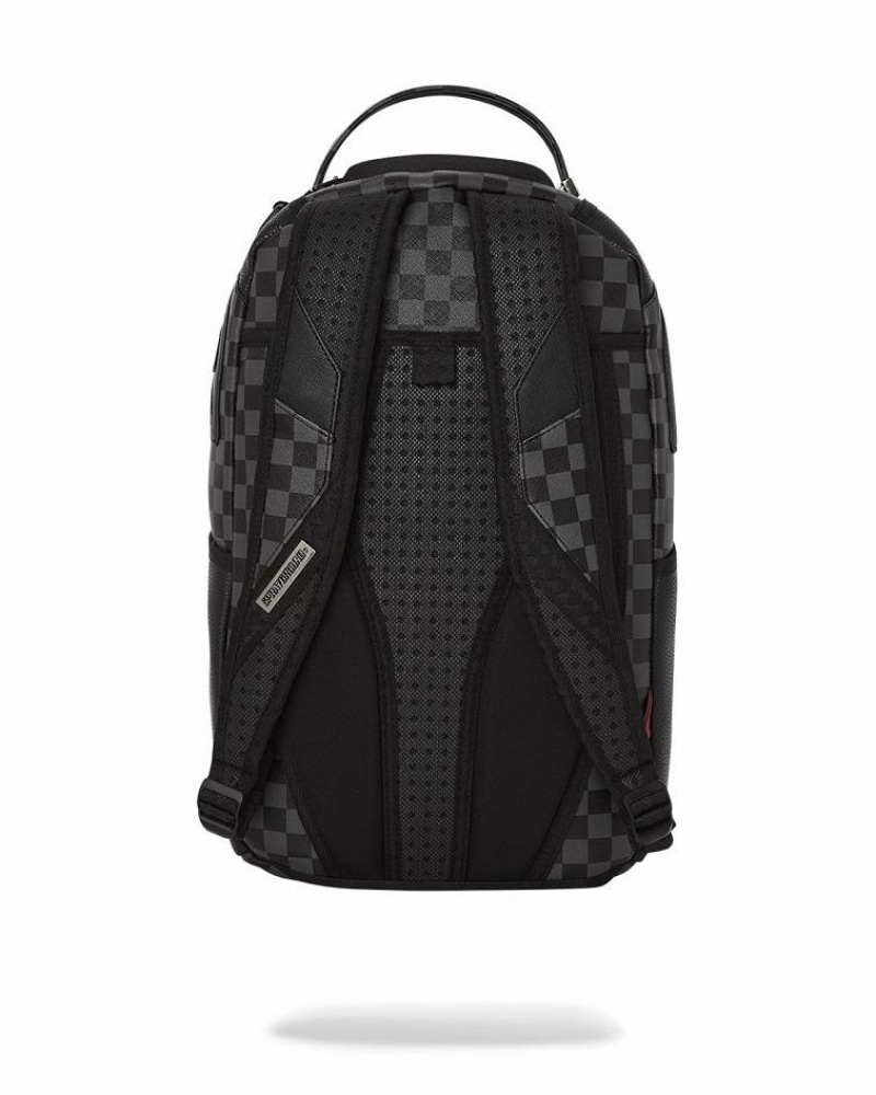 Black Men's Sprayground Raceway Shadow Phantom Backpacks | SDQP92706