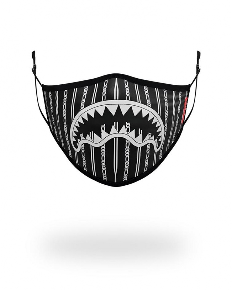 Black Men\'s Sprayground Reverse Sharks In Paris Face Masks | OQXG72086