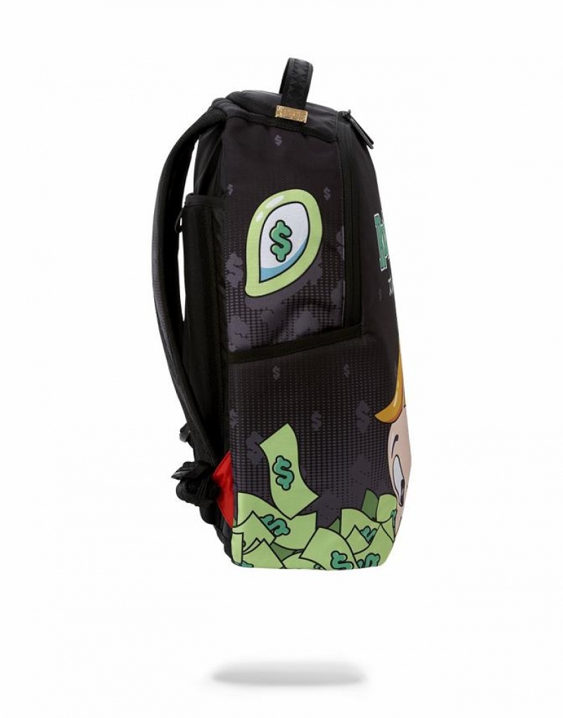 Black Men's Sprayground Richie Rich Backpacks | QSNW31685