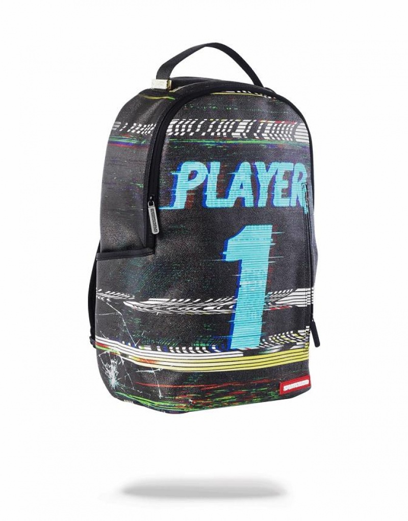 Black Men's Sprayground Rick Shark Backpacks | VFOJ37405