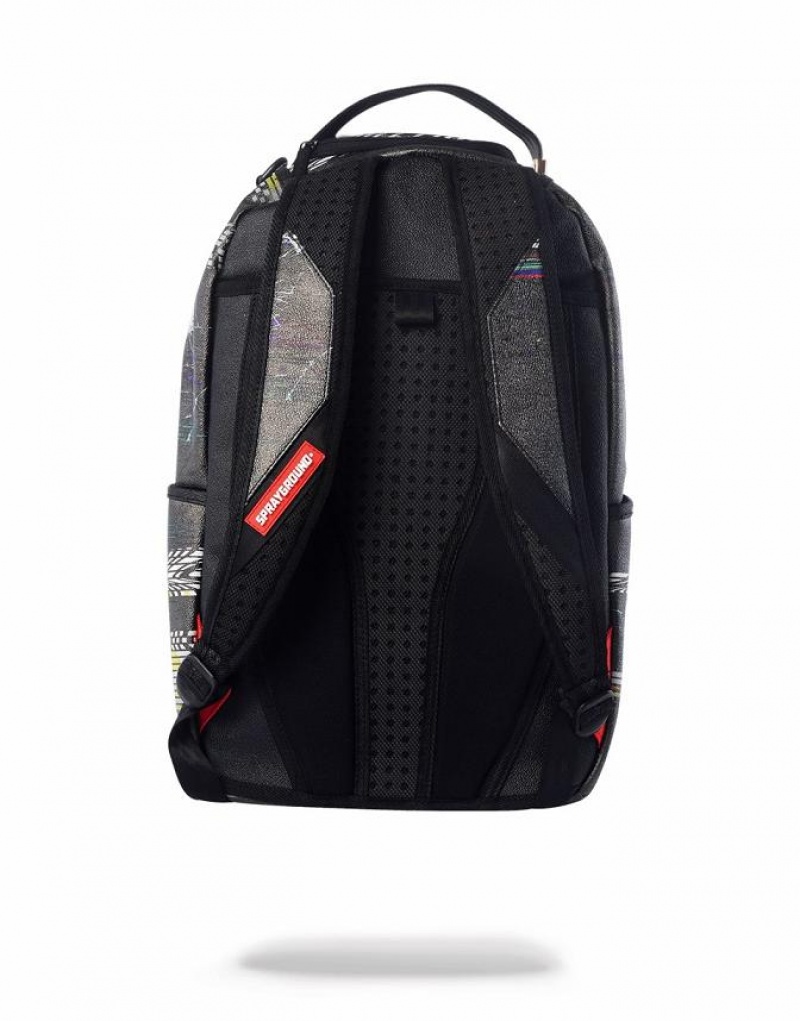 Black Men's Sprayground Rick Shark Backpacks | VFOJ37405