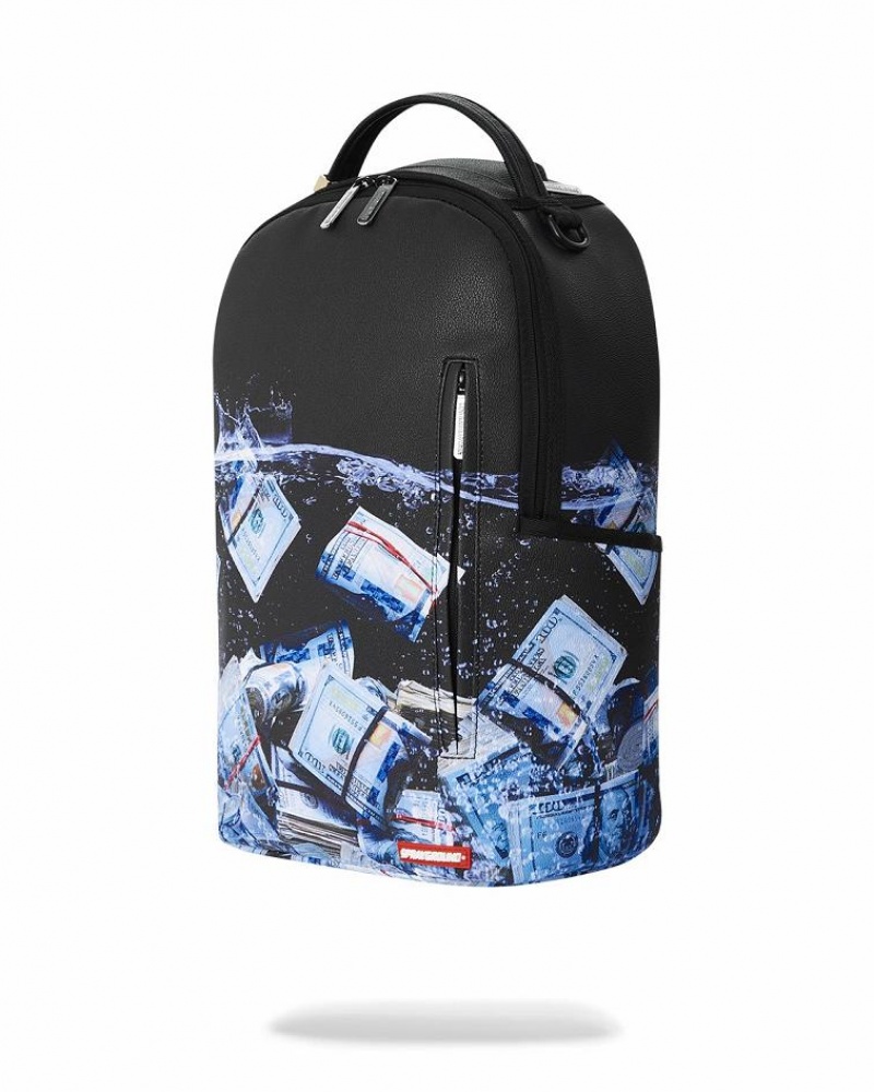 Black Men's Sprayground Sea Bands Backpacks | WQVY91840