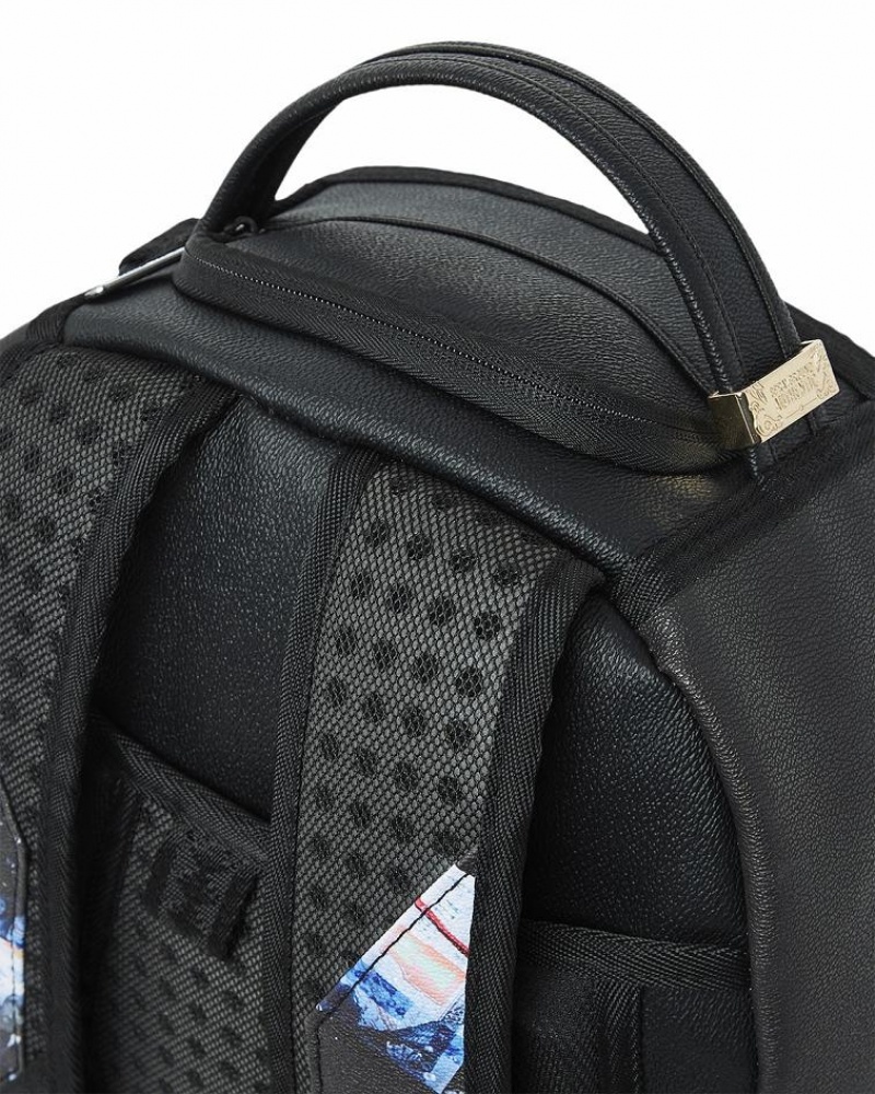 Black Men's Sprayground Sea Bands Backpacks | WQVY91840