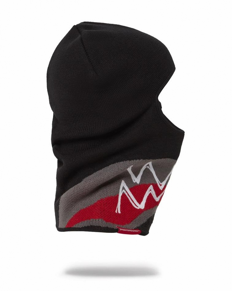 Black Men's Sprayground Sewn Shut Ski Mask | BJRF57432