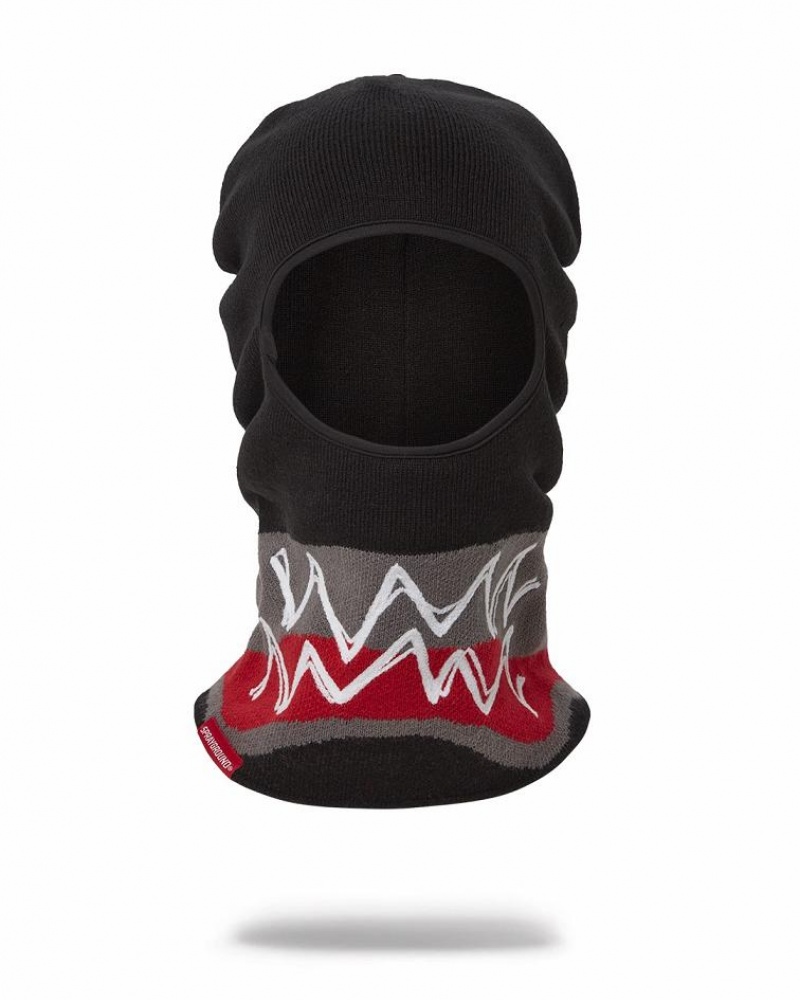 Black Men\'s Sprayground Sewn Shut Ski Mask | BJRF57432