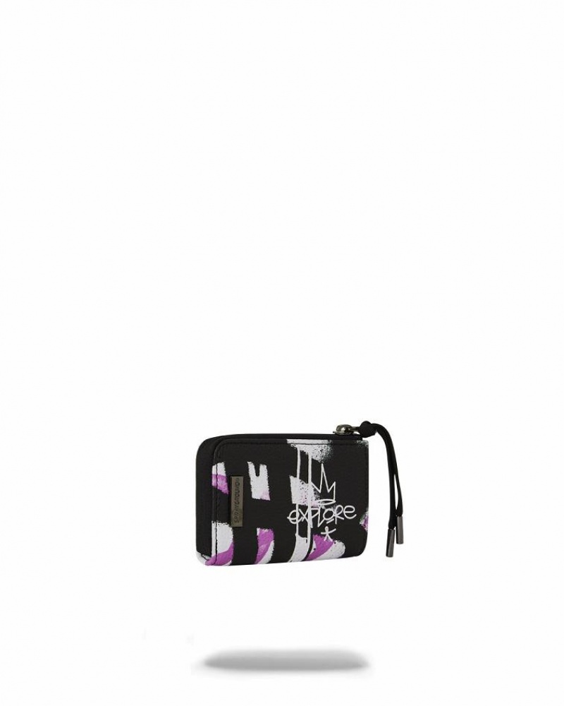 Black Men's Sprayground Shark Atelier Wallets | LZDT65731