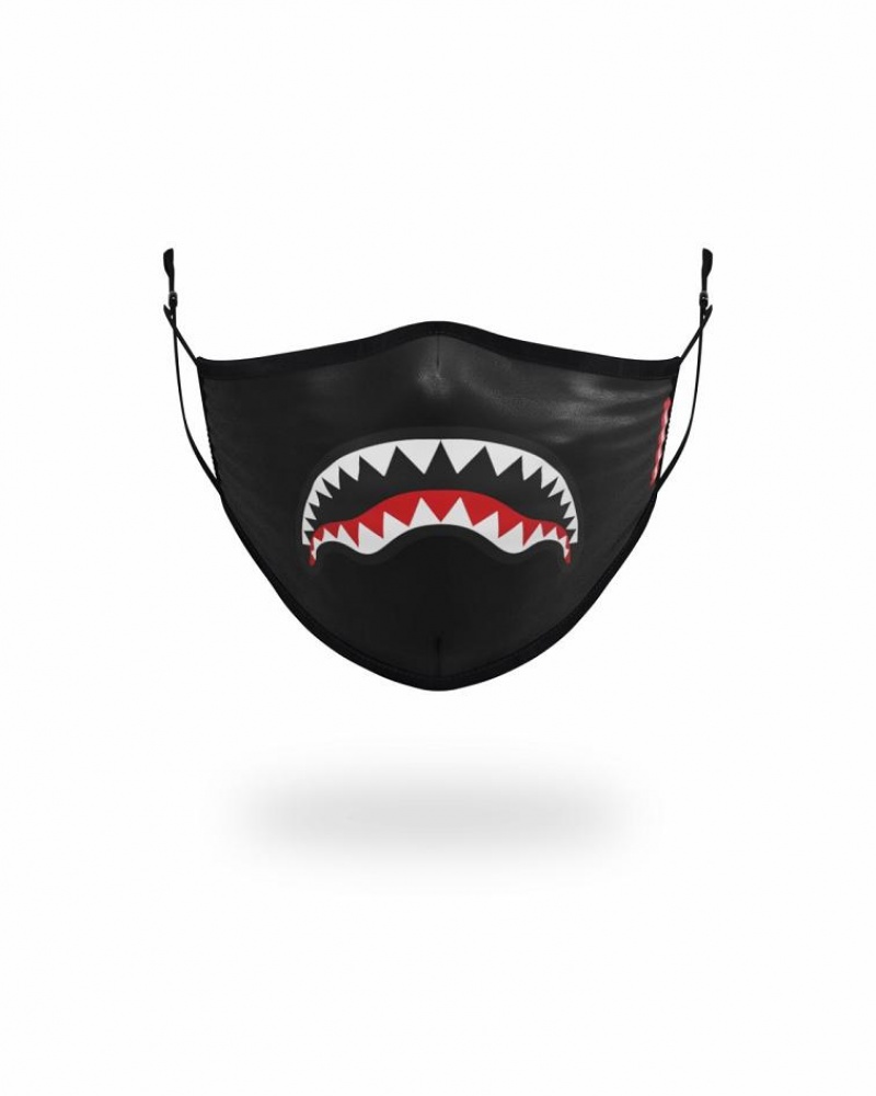 Black Men\'s Sprayground Shark Logo Face Masks | IYKQ02683