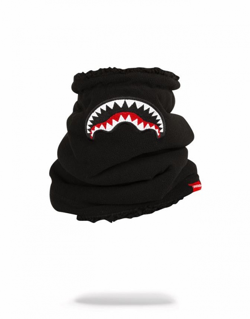 Black Men\'s Sprayground Shark Mouth Neck Warmer | NMIZ31527