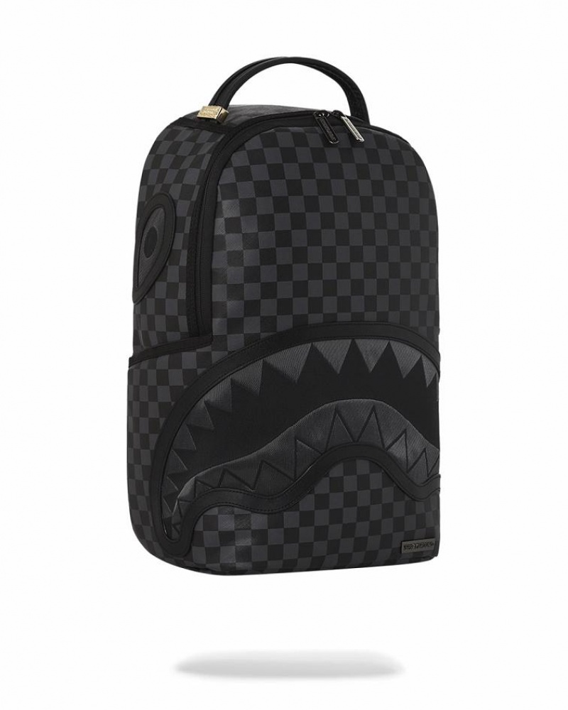 Black Men's Sprayground Shark Optics Backpacks | VFAW46073