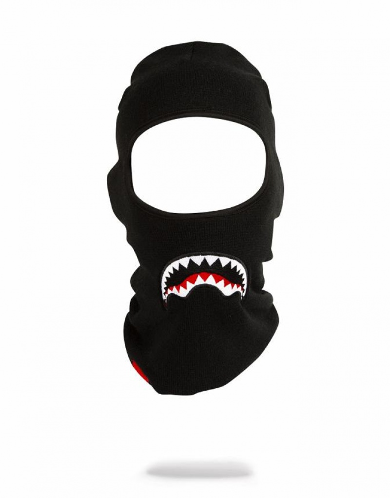 Black Men's Sprayground Shark Ski Mask | MCBW92536