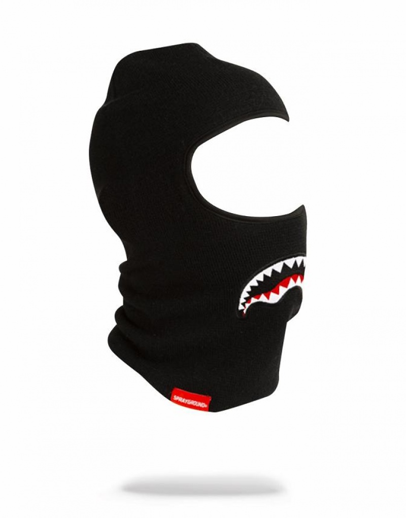 Black Men\'s Sprayground Shark Ski Mask | MCBW92536