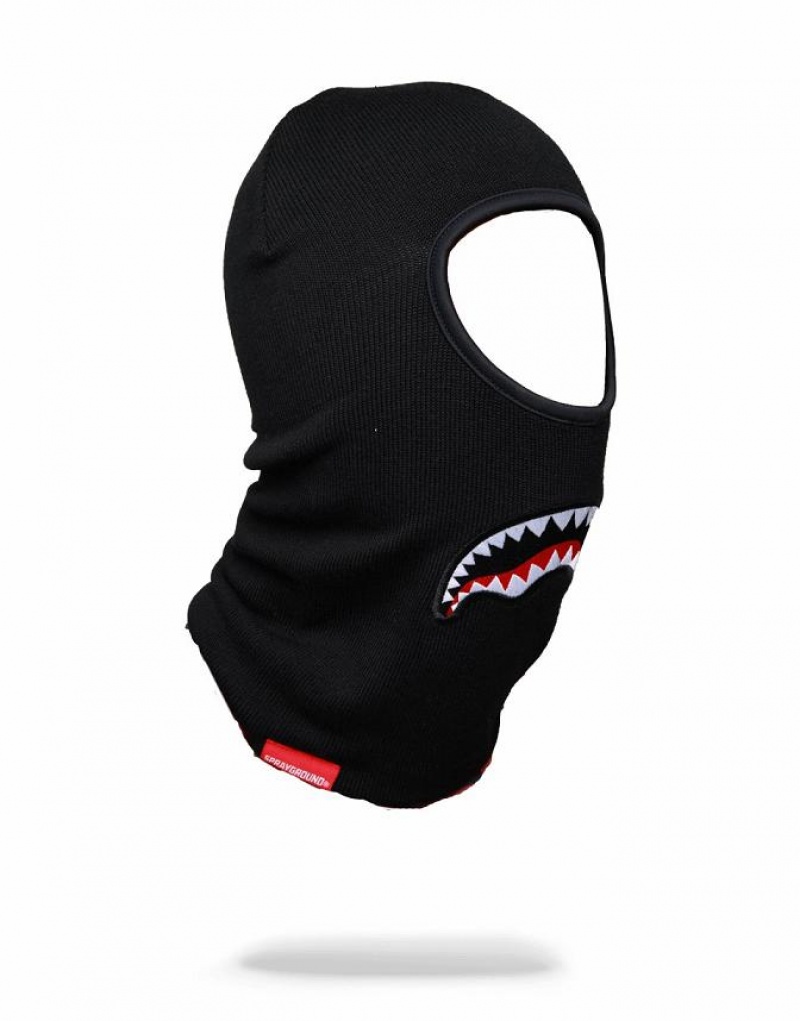 Black Men's Sprayground Sharkmouth Ski Mask | HVGF53014