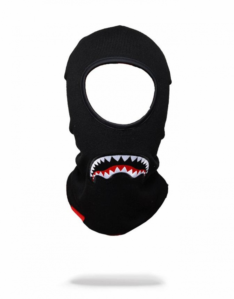 Black Men\'s Sprayground Sharkmouth Ski Mask | HVGF53014