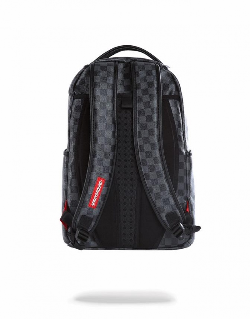 Black Men's Sprayground Sharks In Paris Backpacks | HLKM70982