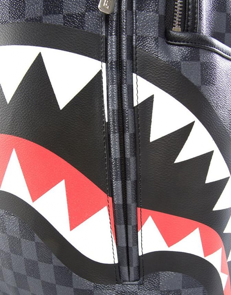 Black Men's Sprayground Sharks In Paris Backpacks | HLKM70982