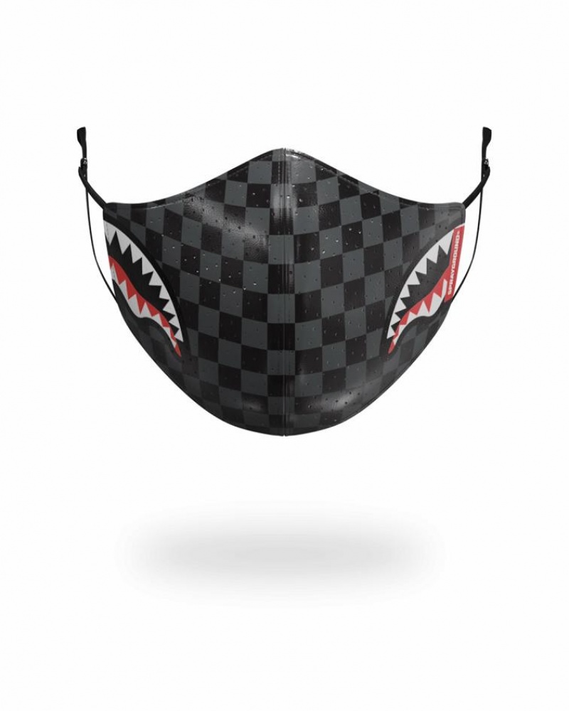 Black Men\'s Sprayground Sharks In Paris Face Masks | UEDI42539