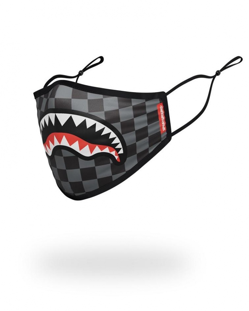 Black Men's Sprayground Sharks In Paris Face Masks | THLX63082