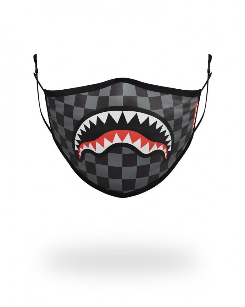 Black Men\'s Sprayground Sharks In Paris Face Masks | THLX63082