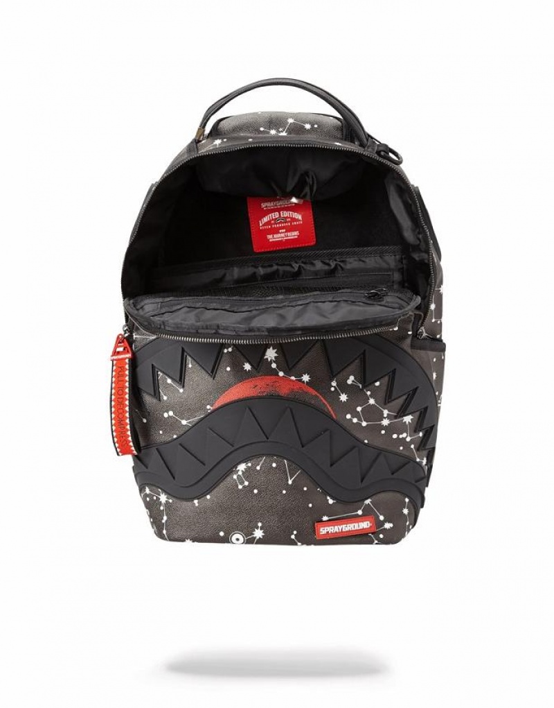 Black Men's Sprayground Sharkstellation Backpacks | NMJX56137