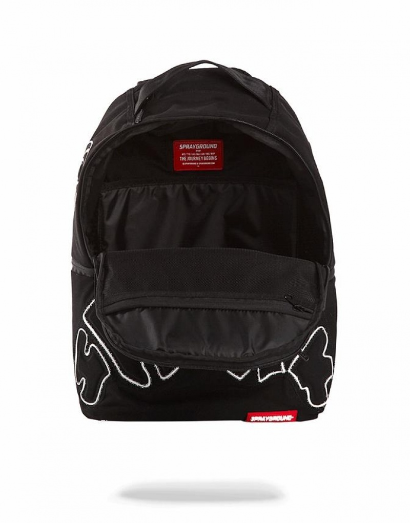 Black Men's Sprayground Sharktempo Backpacks | QACV59408