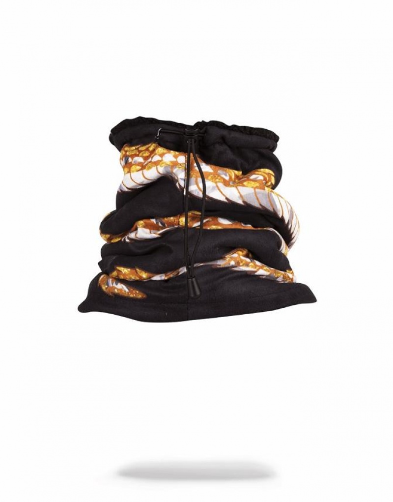 Black Men's Sprayground Snake Jewels Neck Warmer | KQDG50396