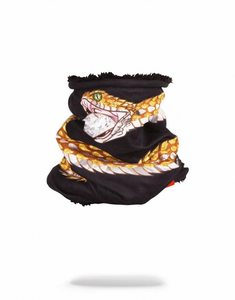 Black Men\'s Sprayground Snake Jewels Neck Warmer | KQDG50396