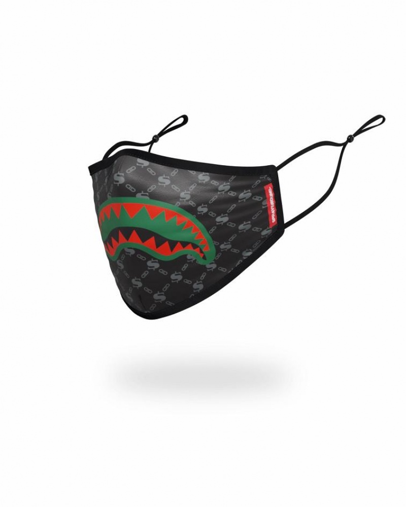 Black Men's Sprayground Spucci Face Masks | LWNF72360