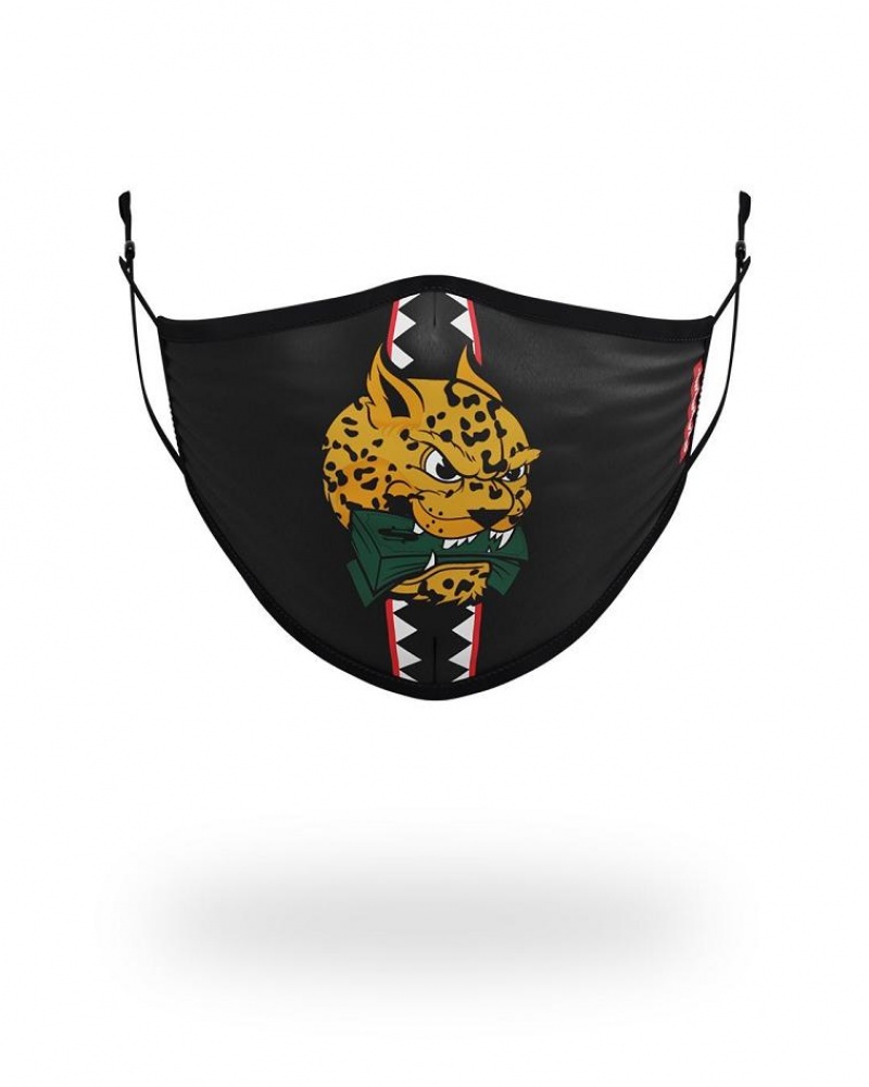 Black Men\'s Sprayground Spucci Leopard Face Masks | UVSI59614