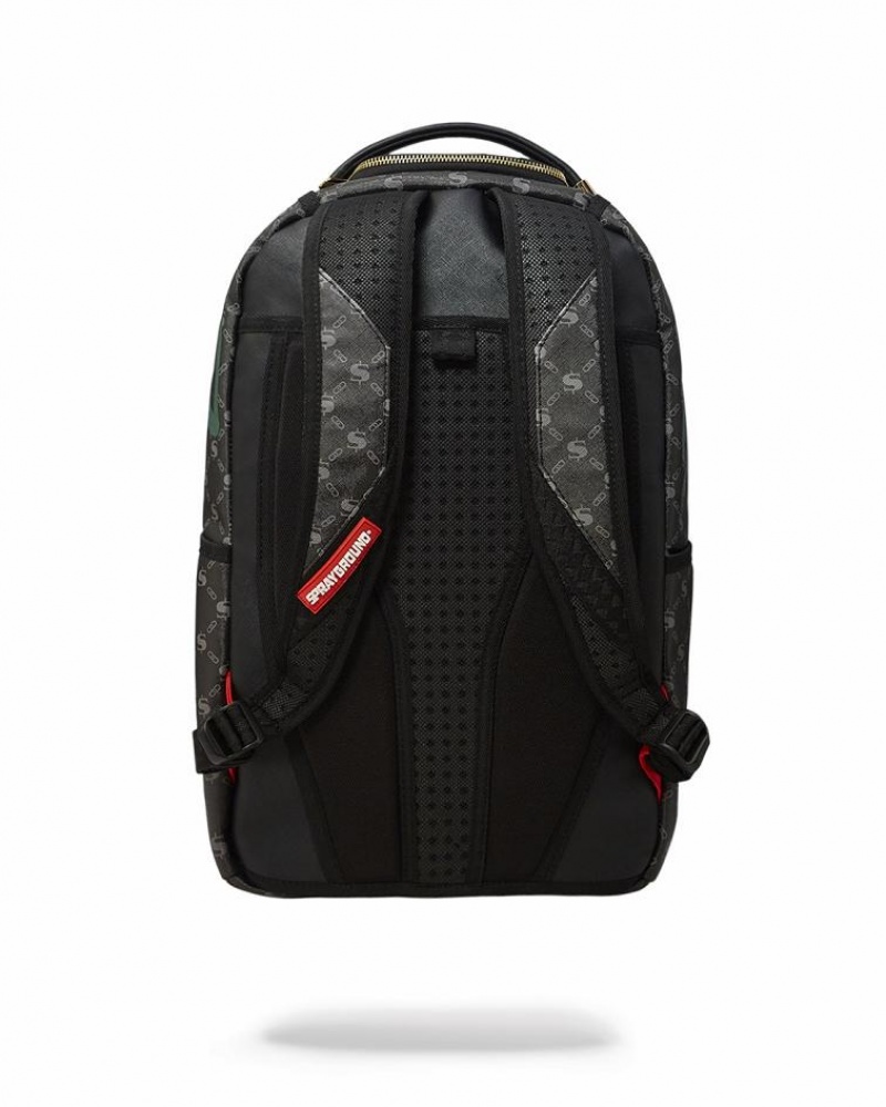 Black Men's Sprayground The Godfather Backpacks | CBOU16904