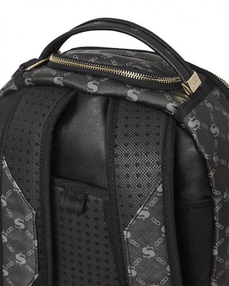 Black Men's Sprayground The Godfather Backpacks | CBOU16904