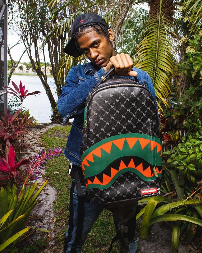 Black Men's Sprayground The Godfather Backpacks | CBOU16904