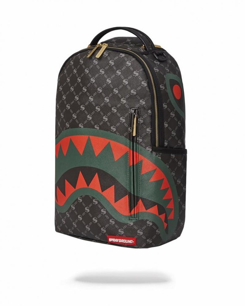 Black Men's Sprayground The Godfather Backpacks | CBOU16904