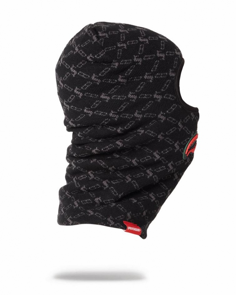 Black Men's Sprayground The Godfather Ski Mask | JUBT03289