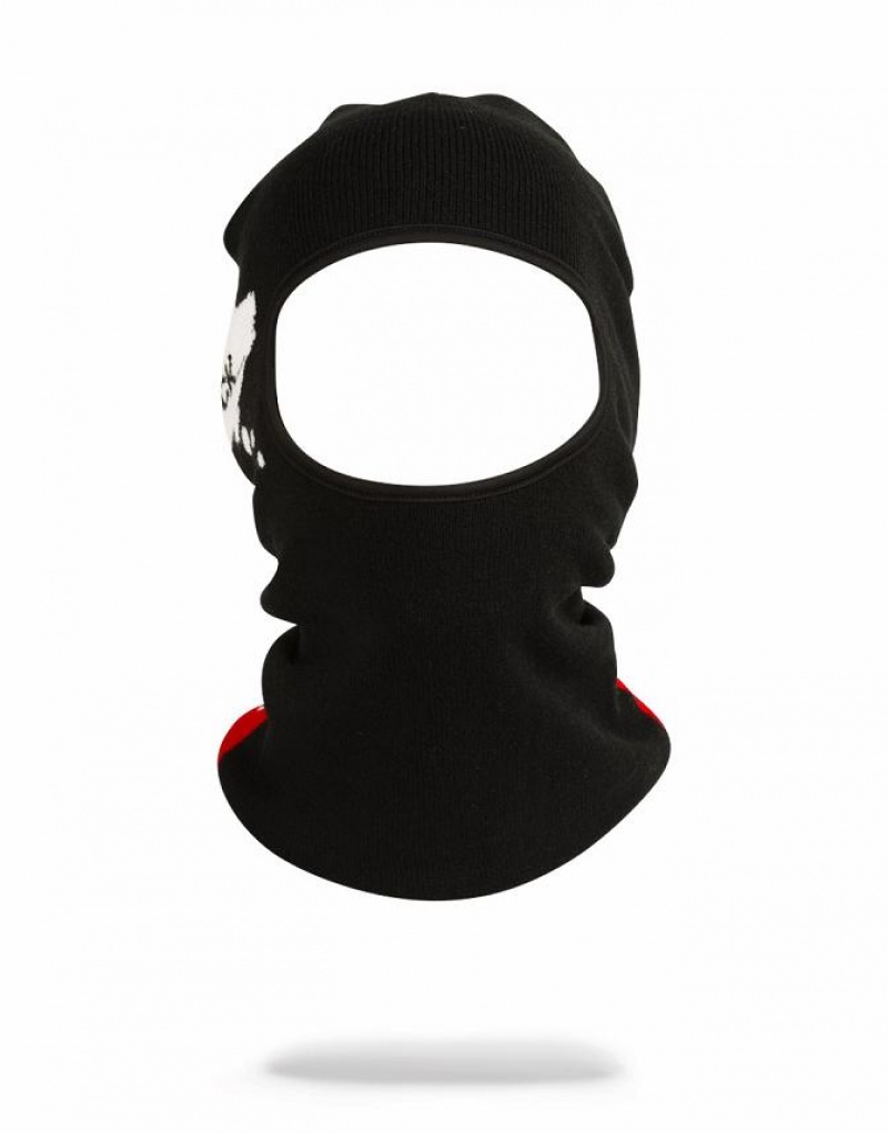 Black Men's Sprayground Thoughts Ski Mask | QPWO89203