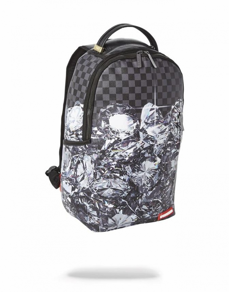 Black Men's Sprayground Too Many Karats Backpacks | CRQI74831