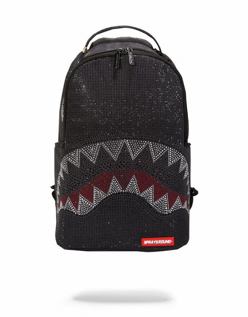 Black Men's Sprayground Trinity Shark Backpacks | SQKU36519