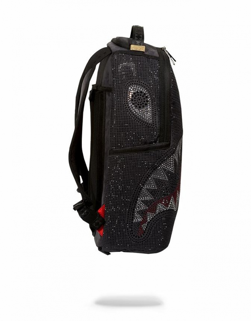 Black Men's Sprayground Trinity Shark Backpacks | SQKU36519