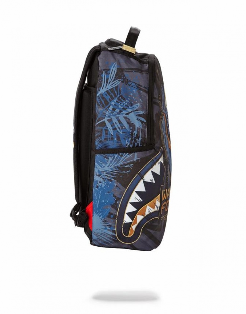 Black Men's Sprayground Wakanda Forever Backpacks | WOEV40257