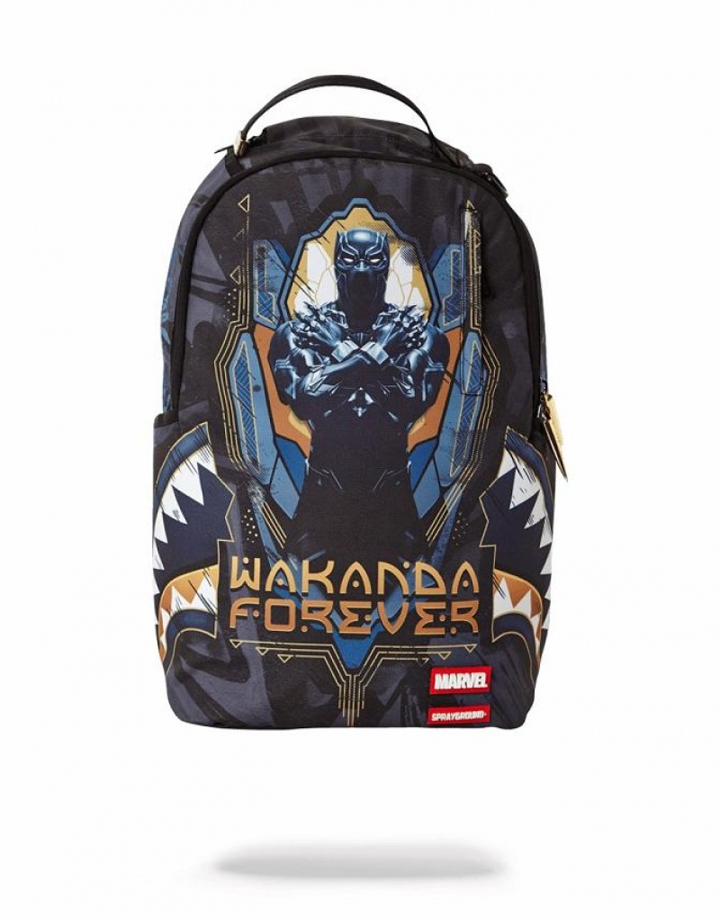 Black Men\'s Sprayground Wakanda Forever Backpacks | WOEV40257