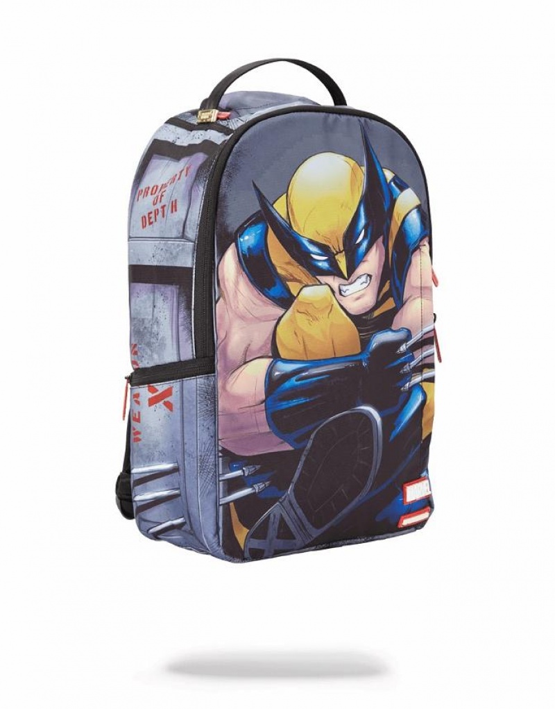 Black Men's Sprayground Wolverine Crammed Backpacks | UAFK20689