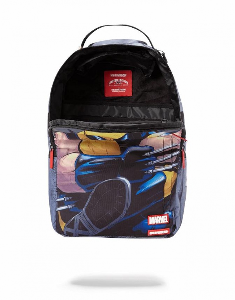 Black Men's Sprayground Wolverine Crammed Backpacks | UAFK20689