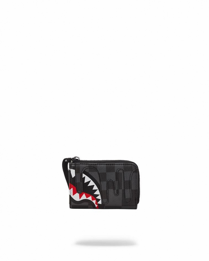 Black Men's Sprayground Xtc Grey Sharks In Paris Wallets | SLWN71532