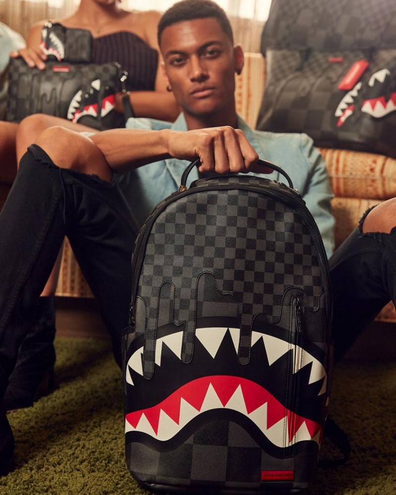 Black Men's Sprayground Xtc Grey Sharks In Paris Backpacks | TBXD14962