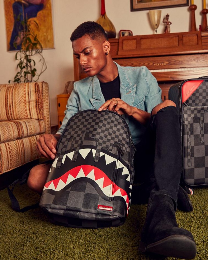 Black Men's Sprayground Xtc Grey Sharks In Paris Backpacks | TBXD14962