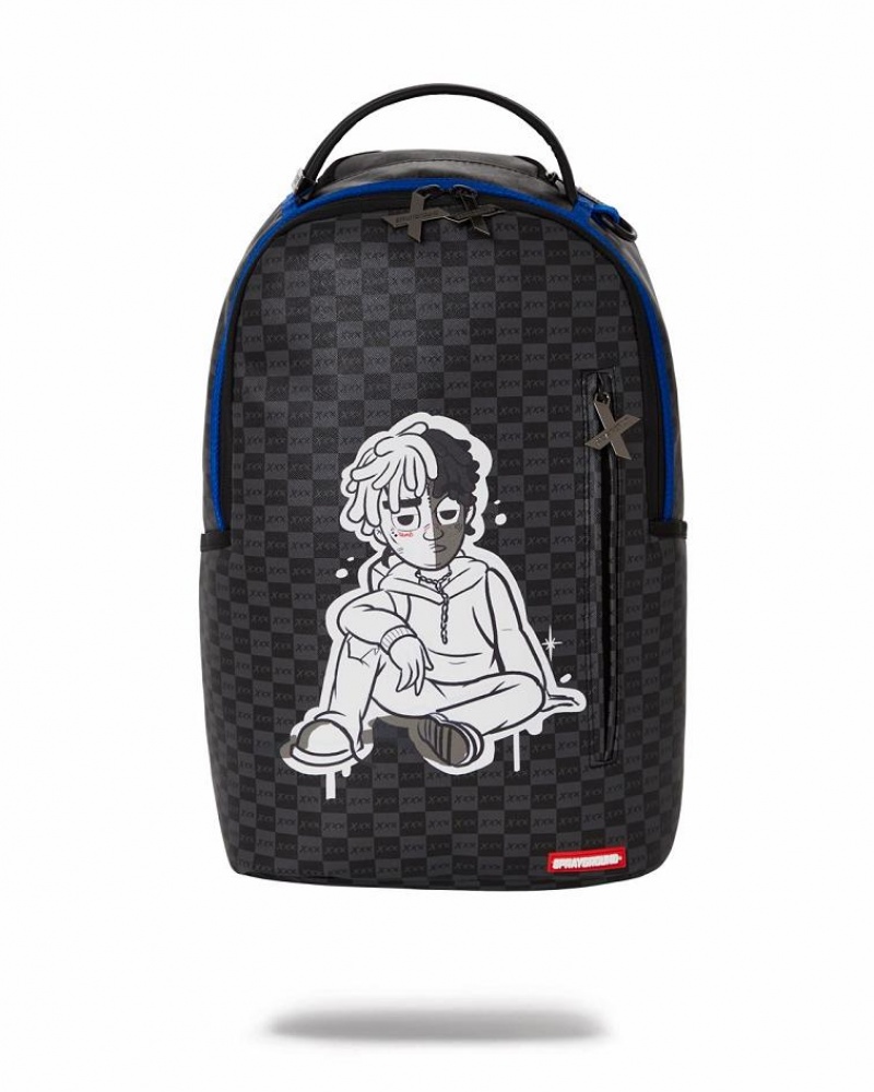 Black Men\'s Sprayground Xxxtentacion Backpacks | SOBW49372