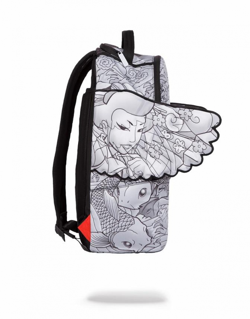 Black Men's Sprayground Yin Yang Wings Backpacks | QKXO72683