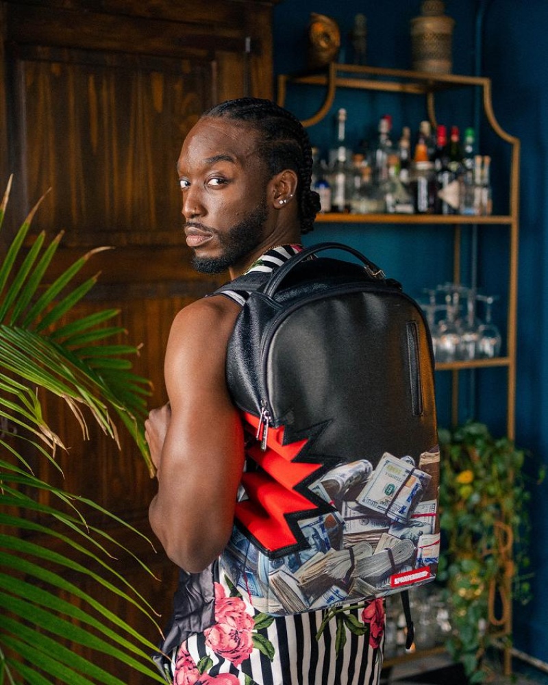 Black Men's Sprayground $harkbite Backpacks | YMVR19286