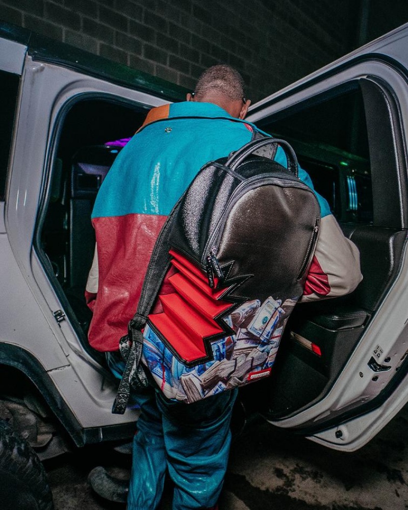 Black Men's Sprayground $harkbite Backpacks | YMVR19286