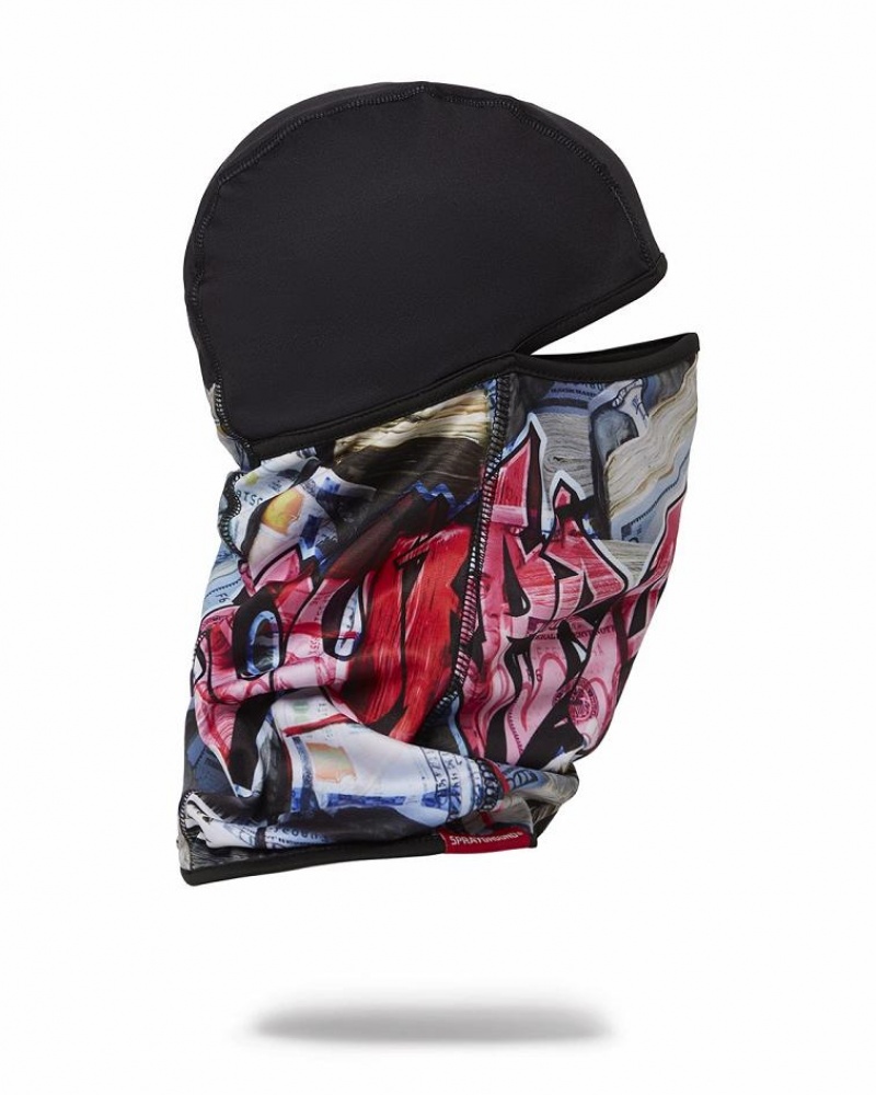 Black Men's Sprayground $tashed Ski Mask | OJYP95237